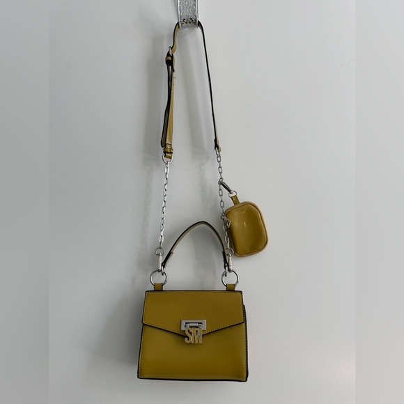 Steve Madden Yellow Mini Bag with Top Handle and Detachable Chain Strap - Picture 6 of 16